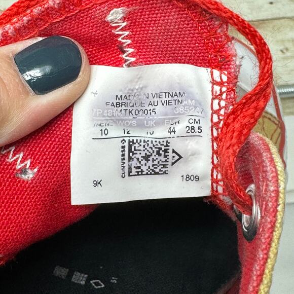 Converse 49er All Star XLII Gold Canvas Red Low Top Sneakers Men's Size 10 - Picture 9 of 9